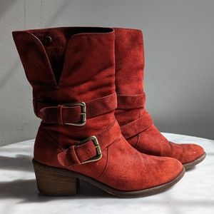 Donald J. Pliner Oxblood Suede Boots